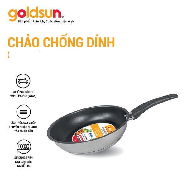 Chảo inox chống dính Goldsun GPA1400-20IH