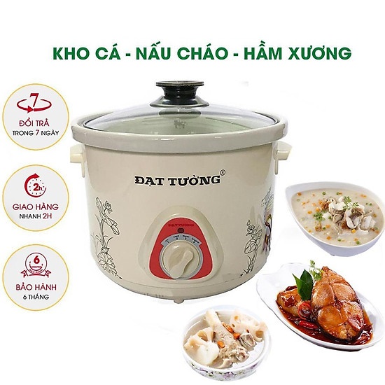 Nồi kho cá nấu cháo chậm 1,5 lít Đạt Tường