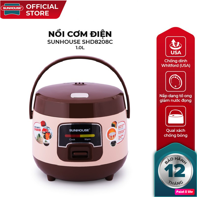 Nồi cơm điện 1 lít Sunhouse chống dính tốt SHD8208