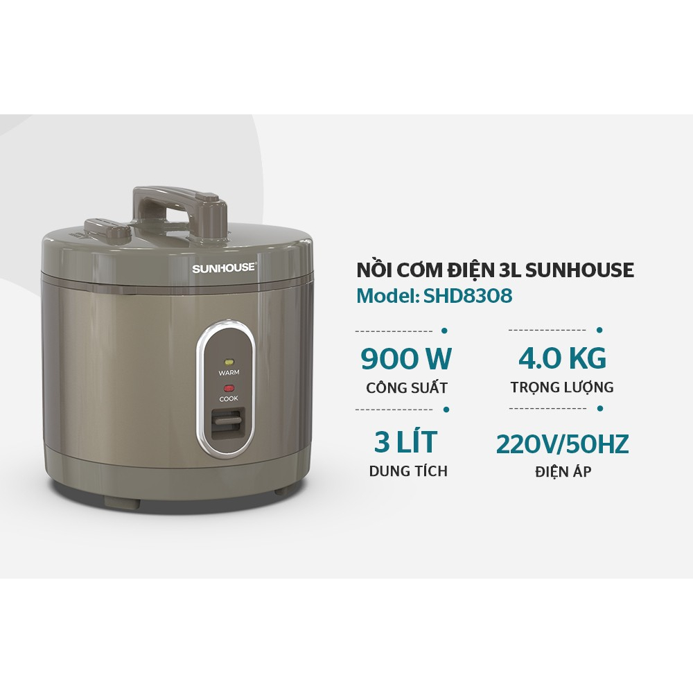 Nồi cơm điện 3L Sunhouse SHD8308