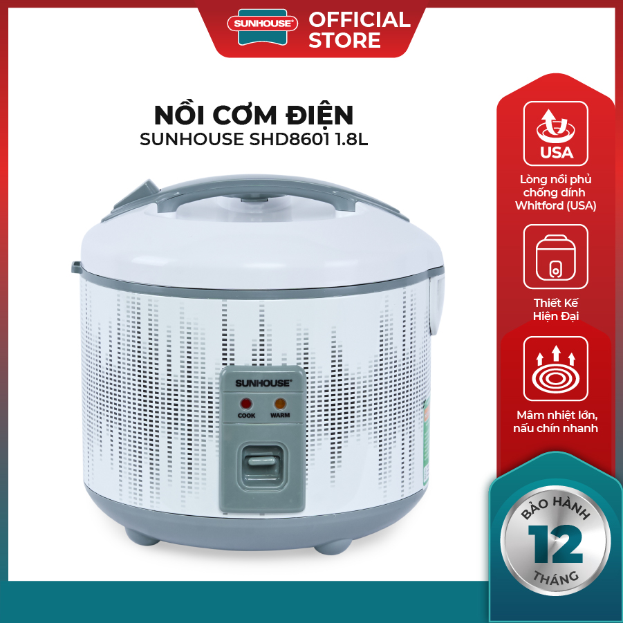 Nồi cơm điện Sunhouse 1,8lít SHD8601