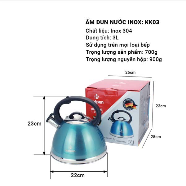 Ấm đun nước inox 3L-304-kalpen-01